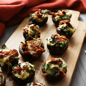 Keto Cheese and Bacon Stuffed Mushrooms