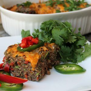 Plated Tex Mex Casserole.