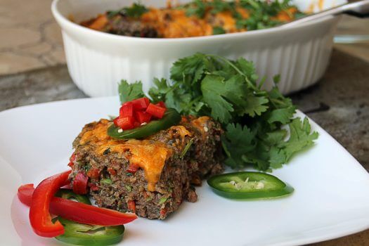 Plated Tex Mex Casserole.