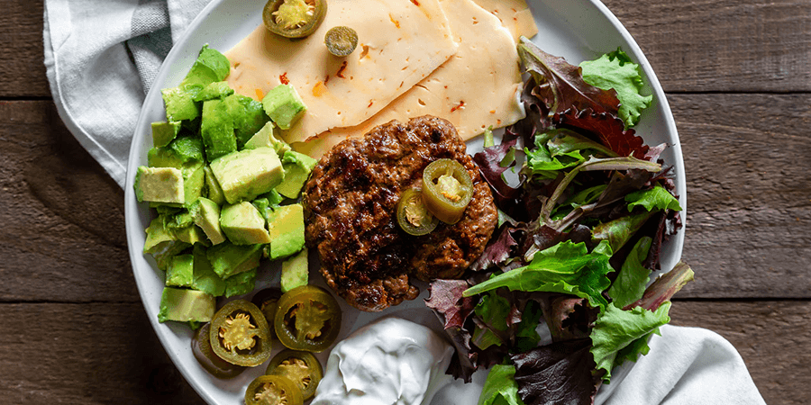 Keto Tex-Mex Open-Faced Burger