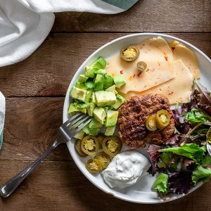 Keto Tex-Mex Open-Faced Burger