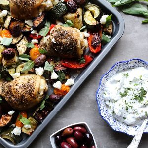 Greek Chicken with Mint Yogurt Dip