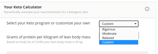 Cronometer’s Keto Calculator