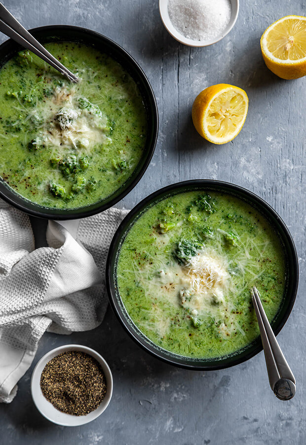 Low-Carb Broccoli Lemon Parmesan Soup