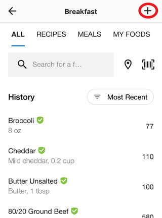 food search screen