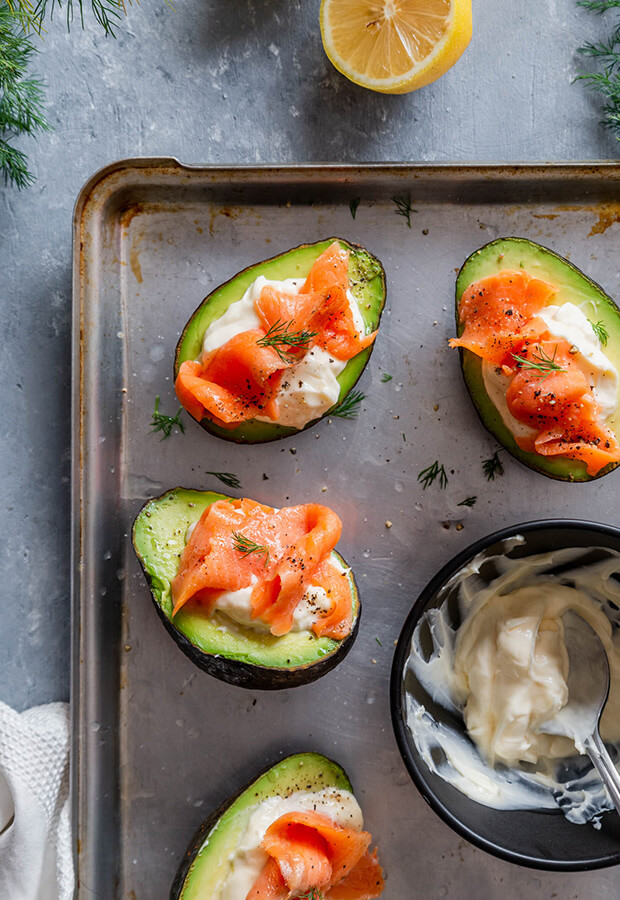 Keto Smoked Salmon Filled Avocados