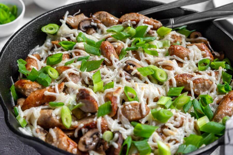 Keto Mushroom Sausage Skillet