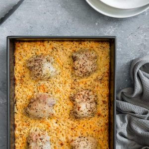 Cheese Ranch Chicken with Cauliflower Rice Featured