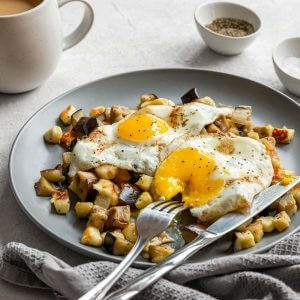 Keto Eggplant Hash with Eggs Featured