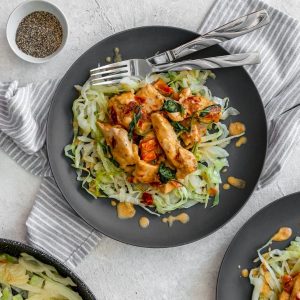 chicken parmesan with cabbage pasta featured