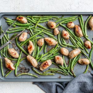 Green Bean Sausage Sheet Pan Featured