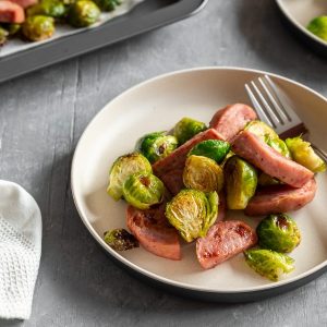 Sausage Brussel Sheet Pan Featured