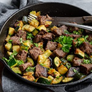 Steak Zucchini Skillet Featured