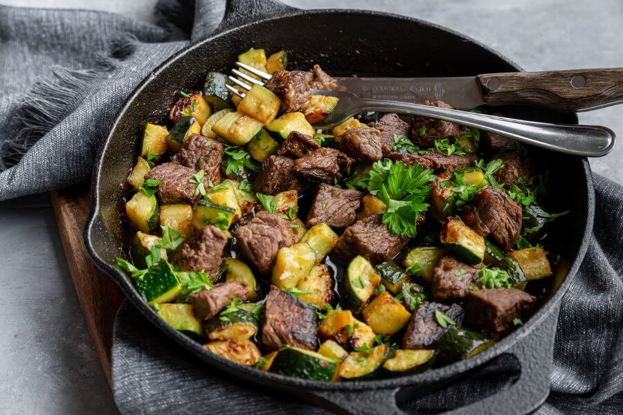 Keto Steak Zucchini Skillet