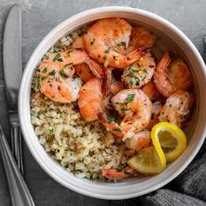 Butter Shrimp and Lemon Cauliflower Rice Featured