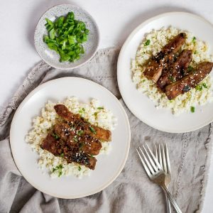 Mongolian Beef with Cauliflower Rice Featured