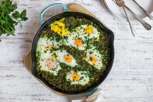 Spinach Shakshuka Featured