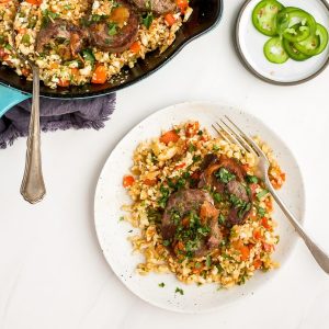 Steak Rollups with Mexican Cauli Rice Featured