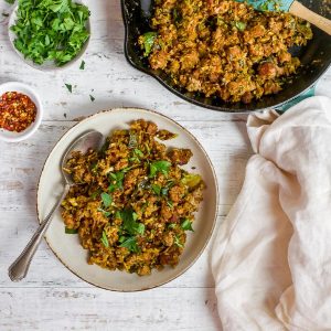 Brussels Sprout Sausage Skillet Featured