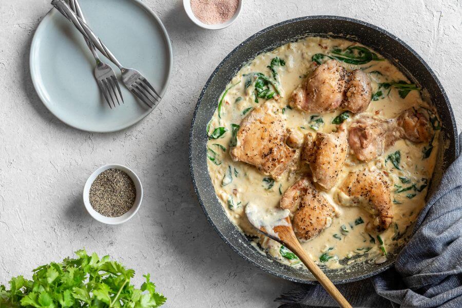 One-Pan Keto Chicken and Spinach