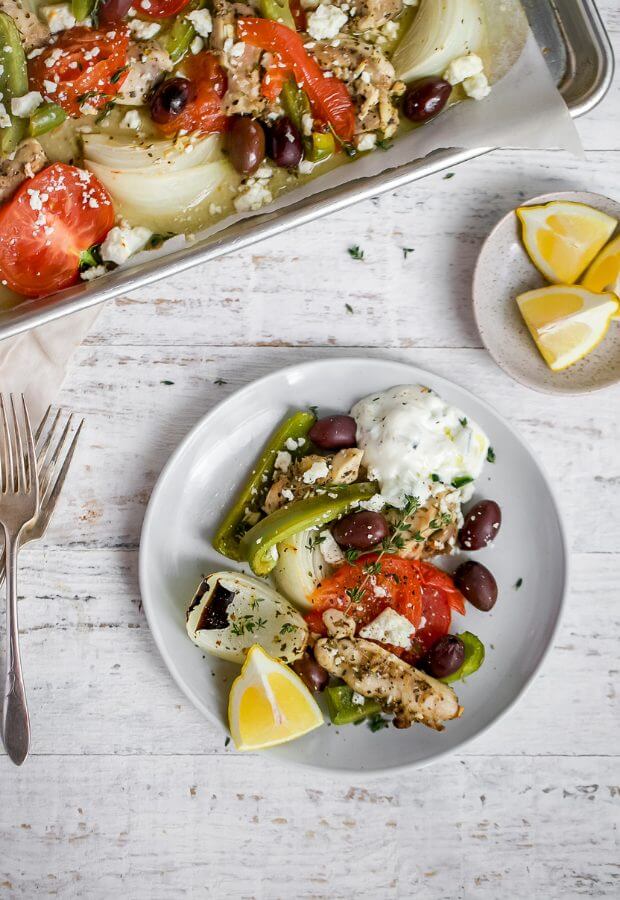 Greek Chicken Sheet Pan Meal Long