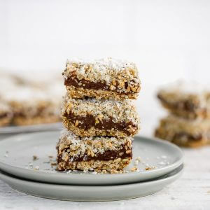 Keto Chocolate Stuffed Granola Bars Featured