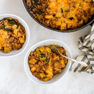 Low Carb Cheeseburger In Bowl Featured