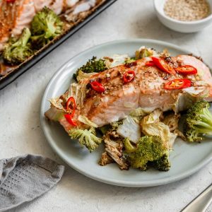 Keto Teriyaki Salmon with Veggies Featured