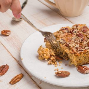 Keto Pumpkin Earthquake Cake Featured