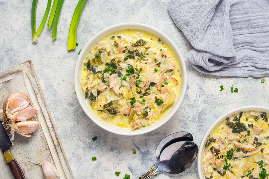 Creamy Keto Spinach & Artichoke Soup