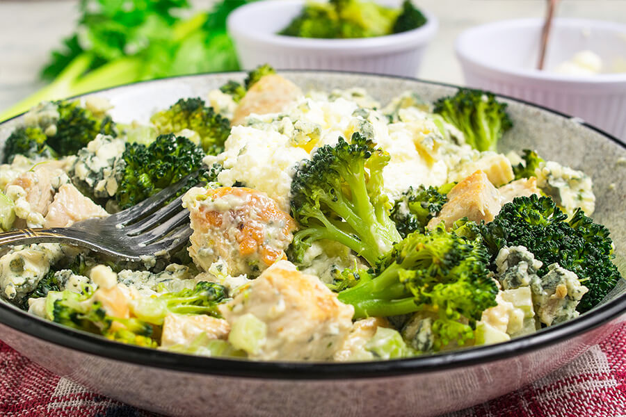 Keto Chicken & Broccoli Blue Cheese Salad